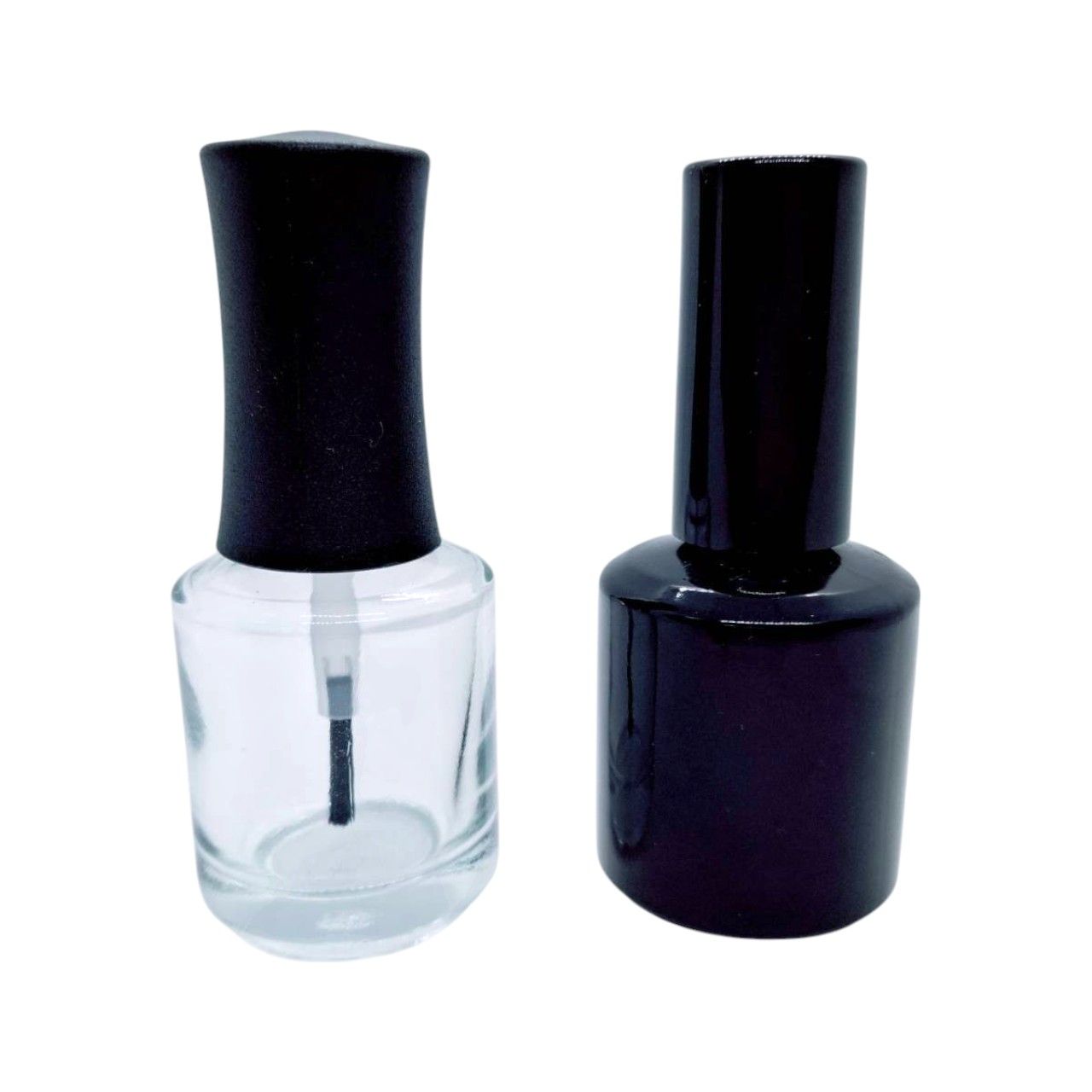 Frasco de esmalte de vidro claro em forma redonda de 15ml