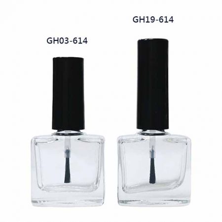 10ml Flat Square Shaped Glass Nail Polish Bottle - 10ml empty glass bottle with #03 black lid or #19 black lid