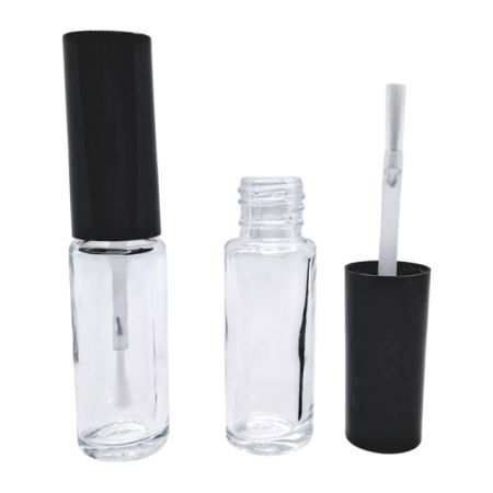 5ml cylindrical empty glass bottle with cap and brush