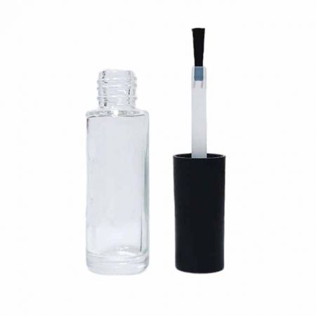 botella de vidrio vacía de 8 ml con tapa cilíndrica negra #03