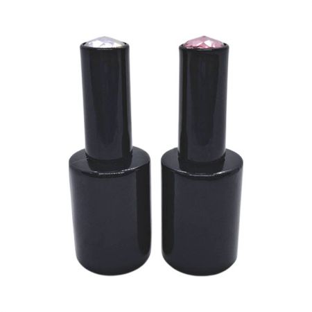 15ml Cylindrical Shaped Glass Empty Black Bottle - 15ml UV-resistant nail lacquer empty bottle