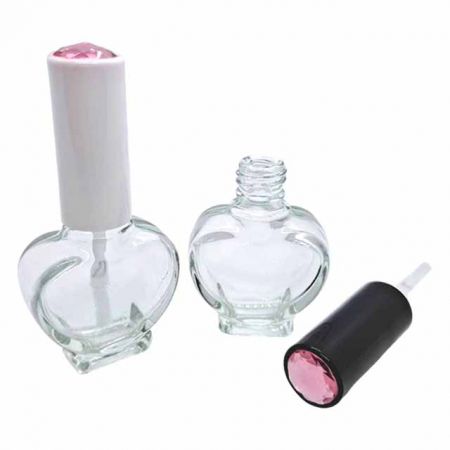 10ml Glasflasche mit schwarzem oder weißem Deckel mit Edelstein