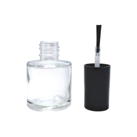 8ml empty nail polish glass bottle, plastic cap and brush