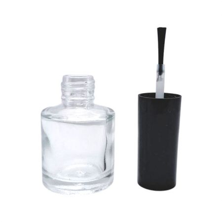 8ml empty nail polish glass bottle, plastic cap and brush