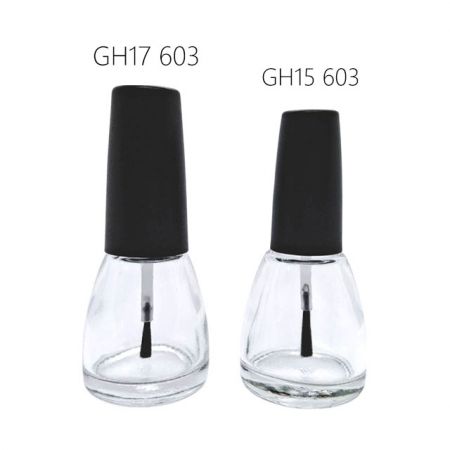 13ml Unique Shaped Glass Nail Polish Container - 13ml empty glass bottle with #17 high cap and #15 cap
