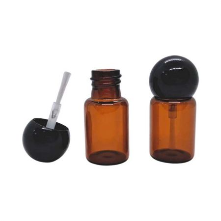 3ml Skincare Serum and Nail Polish Amber Glass Bottle - 3ml Amber Glass Bottle with Cap and Brush