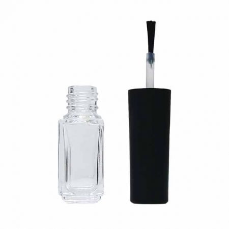 Frasco de esmalte de unha de 4ml com tampa preta fosca #19