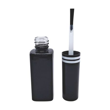Garrafa de arte para unhas de 10ml, tampa de plástico e pincel