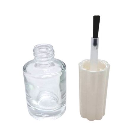 Glasflasche mit 13/415 Halsgröße, Kunststoffdeckel und Pinsel