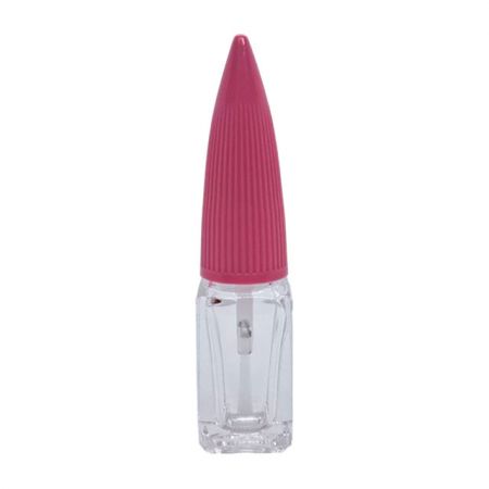 4ml nail polish bottle, pink cap and white round brush