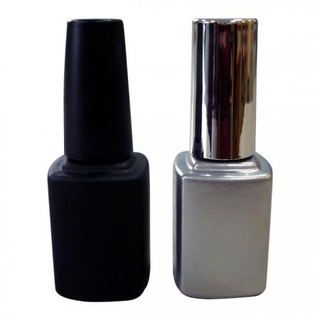 Bouteilles en verre de gel à ongles de 12 ml en noir mat et argent mat (GH15 620MB, GH12P 620BS)