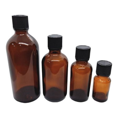 Essential Oil Pharma-Grade Glass Bottle with Screw Cap - 10ml to 250ml Essential Oil Pharma-Grade Glass Bottles with Child Proof Caps