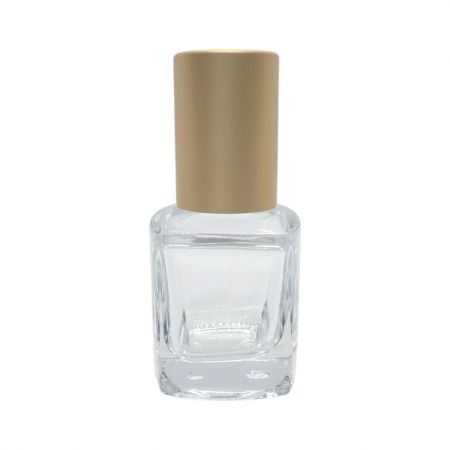 7ml square glass bottle with matte gold cap and roll-on