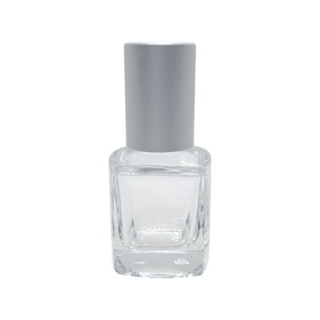 7ml square glass bottle with matte silver cap and roll-on