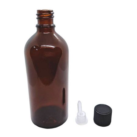 200毫升茶色瓶、螺牙蓋、內塞 (GHAC200)