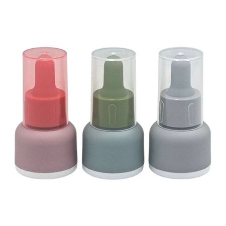 Bouteille compte-gouttes PP à épaule ronde de 15 ml (rouge, vert, gris)