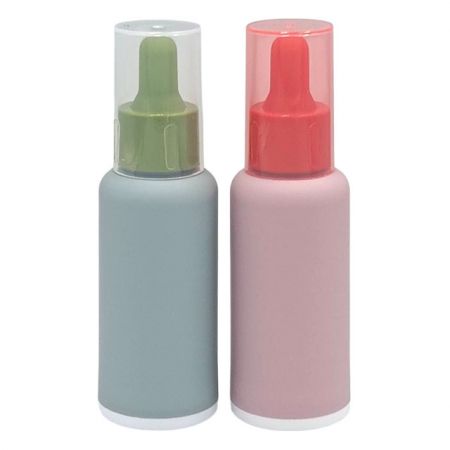 50ml Arc-Shoulder PP Bottle - 50ml arc-shaped dropper bottle (red, green)